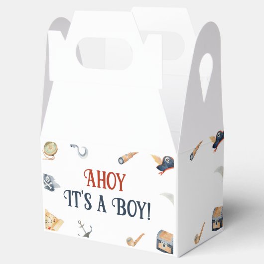 Ahoy het is een jongen piraat Baby shower Bedankdoosjes (Geopend)