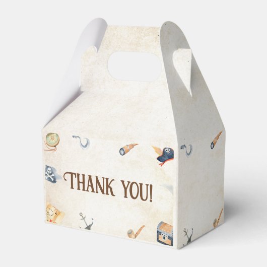 Ahoy het is een jongen piraat Baby shower Bedankdoosjes (Achterkant)