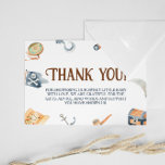 Ahoy het is een jongen piraat Baby shower Bedankkaart<br><div class="desc">Geef uiting aan je dankbaarheid met onze "Ahoy It's A Boy Pirate Baby shower Thank You Card." Deze charmante kaart heeft een heerlijk piratenthema, compleet met een speels piratenschip, schatkist en nautische elementen in levendige blues en rood. Op de voorkant van de kaart staat "Thank You!" in een avontuurlijk lettertype,...</div>