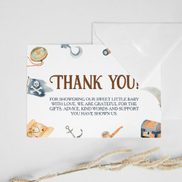 Ahoy het is een jongen piraat Baby shower Bedankkaart