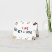 Ahoy het is een jongen piraat Baby shower Bedankkaart (Voorkant)