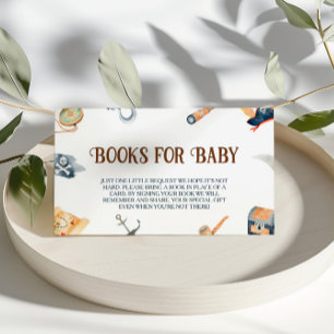 Ahoy het is een jongen piraat Baby shower boeken v Informatiekaartje