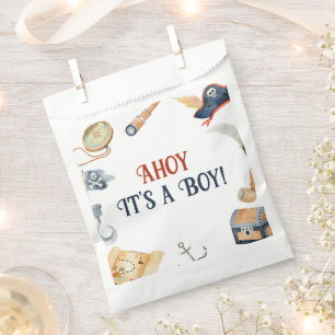 Ahoy het is een jongen piraat Baby shower gunsttas Bedankzakje
