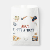 Ahoy het is een jongen piraat Baby shower gunsttas Bedankzakje (Voorkant)