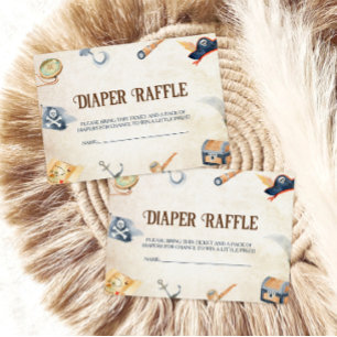 Ahoy het is een jongen piraat Baby shower luier Ra Informatiekaartje