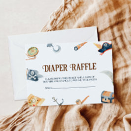 Ahoy het is een jongen piraat Baby shower luier Ra Informatiekaartje