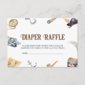 Ahoy het is een jongen piraat Baby shower luier Ra Informatiekaartje (Voorkant)