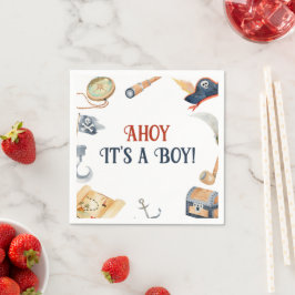 Ahoy het is een jongen piraat Baby shower Servet