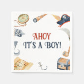 Ahoy het is een jongen piraat Baby shower Servet (Voorkant)