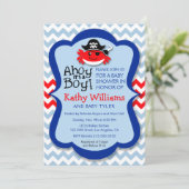 Ahoy Het is een jongen - Pirate Crab Boy Baby show Kaart (Staand voorkant)