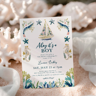 Ahoy, het is een Jongen! Riviera Kust Baby Shower Kaart