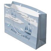 Ahoy Het is een Jongen Sailboot LGB Groot Cadeauzakje (Achterkant Gekanteld)