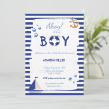 Ahoy, het is een jongen! Sailor Marine Blue Baby s