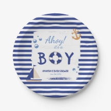 Ahoy, het is een jongen! Sailor Marine Blue Baby s