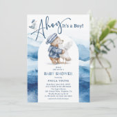 Ahoy Het is een Jongen Schattige Nautisch Baby sho Kaart (Staand voorkant)