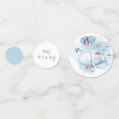 Ahoy het is een jongen Schattige walvis Baby showe Confetti (Voorkanten)