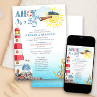 Ahoy het is een jongen Schattige Zeevaart Baby Bor