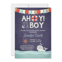 Ahoy Het is een Jongen Shower Uitnodiging Oceanaut