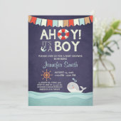 Ahoy Het is een Jongen Shower Uitnodiging Oceanaut (Staand voorkant)