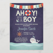 Ahoy Het is een Jongen Shower Uitnodiging Oceanaut