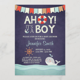 Ahoy Het is een Jongen Shower Uitnodiging Oceanaut