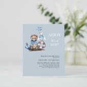 Ahoy het is een jongen teddy zeiler budget Baby sh (Staand voorkant)