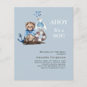 Ahoy het is een jongen teddy zeiler budget Baby sh (Voorkant)