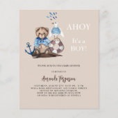 Ahoy het is een jongen teddy zeiler budget Baby sh (Voorkant)