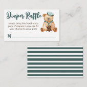 Ahoy het is een jongen teddybeer luier verloting informatiekaartje (Voorkant / Achterkant)