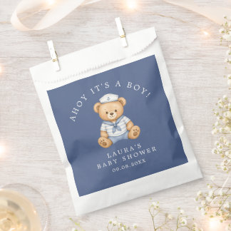 Ahoy het is een jongen teddybeer zeeman babyshower bedankzakje