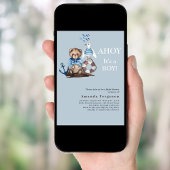 Ahoy het is een jongen teddybeer zeiler Baby showe Kaart