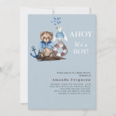 Ahoy het is een jongen teddybeer zeiler Baby showe Kaart (Voorkant)
