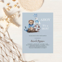 Ahoy het is een jongen teddybeer zeiler Baby showe