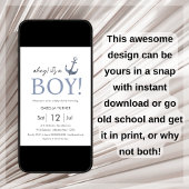 Ahoy. Het is een jongen | Uitnodiging tot Baby sho