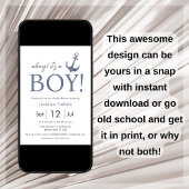 Ahoy. Het is een jongen | Uitnodiging tot Baby sho