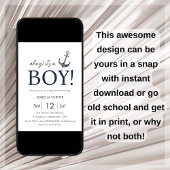 Ahoy. Het is een jongen | Uitnodiging tot Baby sho