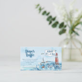 Ahoy Het Is Een Jongen Vuurtoren Luier Raffle Informatiekaartje (Staand voorkant)