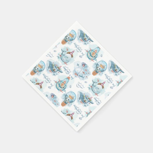 Ahoy het is een jongen walvis Baby shower gast Servet (Hoek)