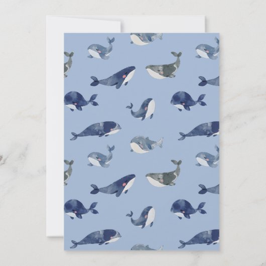 AHOY, het is een jongen! Walvis moeder Baby shower Kaart (Achterkant)