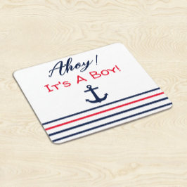 Ahoy Het Is Een Jongen! Zeevaart Baby Shower Kartonnen Onderzetters