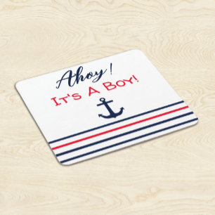 Ahoy Het Is Een Jongen! Zeevaart Baby Shower Kartonnen Onderzetters