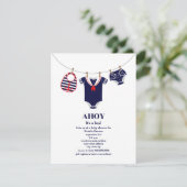 Ahoy het is een jongen zeiler pak nautisch Baby sh Kaart (Staand voorkant)