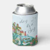 Ahoy het is een jongens baby shower feestje blikjeskoeler (Blikje Voorkant)