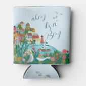 Ahoy het is een jongens baby shower feestje blikjeskoeler (Voorkant)