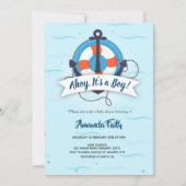 Ahoy het is een jongensanker nautisch Baby shower Kaart (Voorkant)