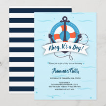 Ahoy het is een jongensanker nautisch Baby shower