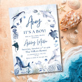 Ahoy! Het is een jongensuitnodiging, onder het Zee Kaart