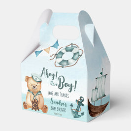 Ahoy, het is een jongetje met nautisch baby shower bedankdoosjes