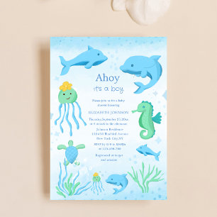 Ahoy, het is een jongetje onder het zee Boy baby s Kaart