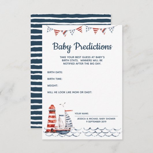 Ahoy Het is een Kaart van de Nautical Baby Predict (Voorkant / Achterkant)